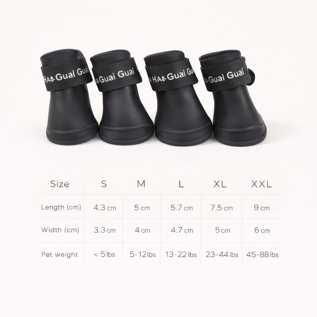 Waterproof Dog Boots (4-Pack) – Anti-Slip Rain Shoes for Clean & Protected Paws