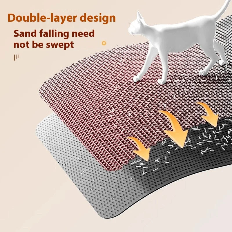 Waterproof Cat Litter Mat – Double Layer Anti-Tracking Pet Mat