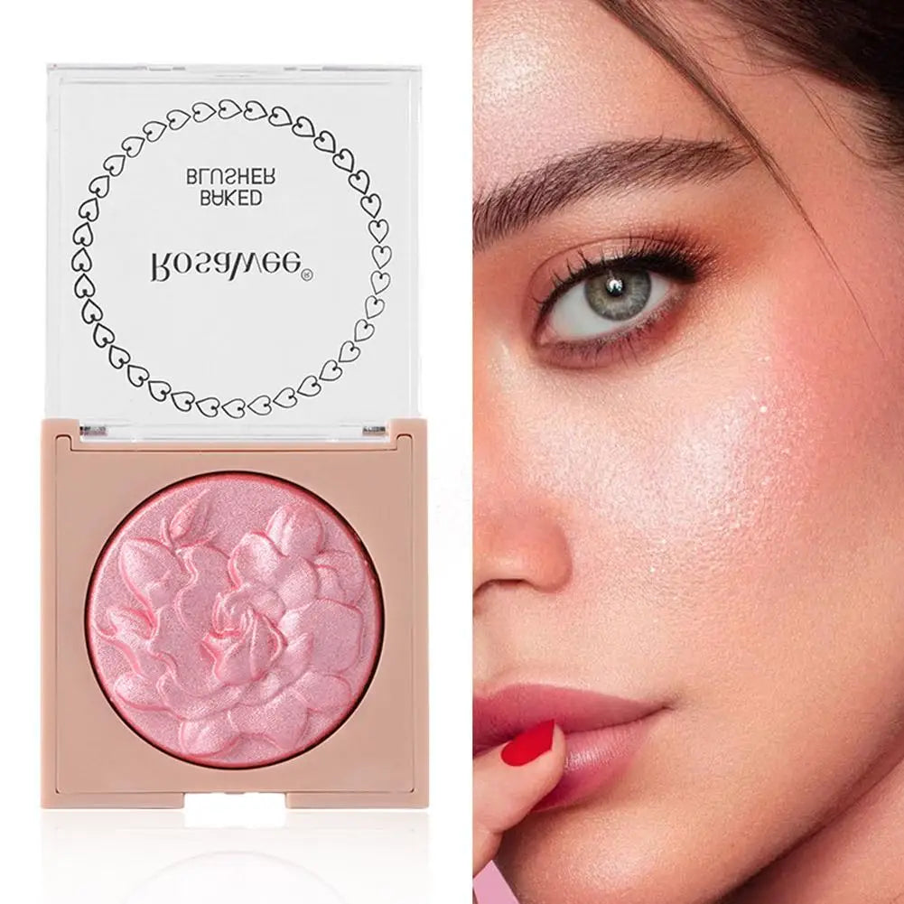 Glow Shimmer Blush & Highlighter – Radiant Rose Finish for a Natural Luminous Look