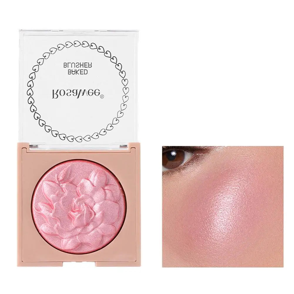 Glow Shimmer Blush & Highlighter – Radiant Rose Finish for a Natural Luminous Look