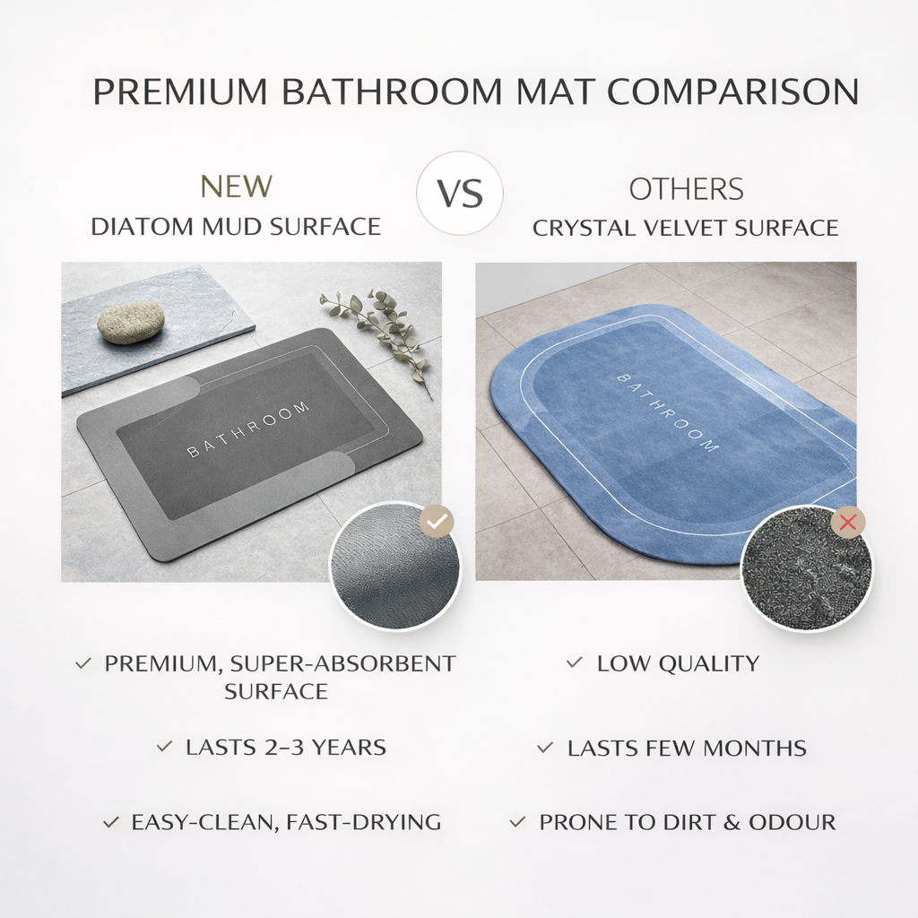 Quick-Dry Bath Mat – Minimal & Non-Slip Bathroom Essential