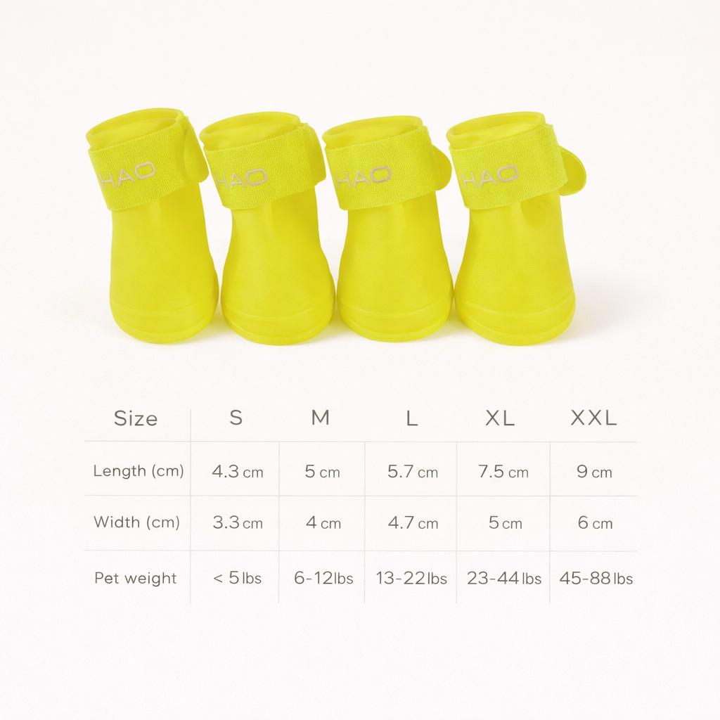 Waterproof Dog Boots (4-Pack) – Anti-Slip Rain Shoes for Clean & Protected Paws